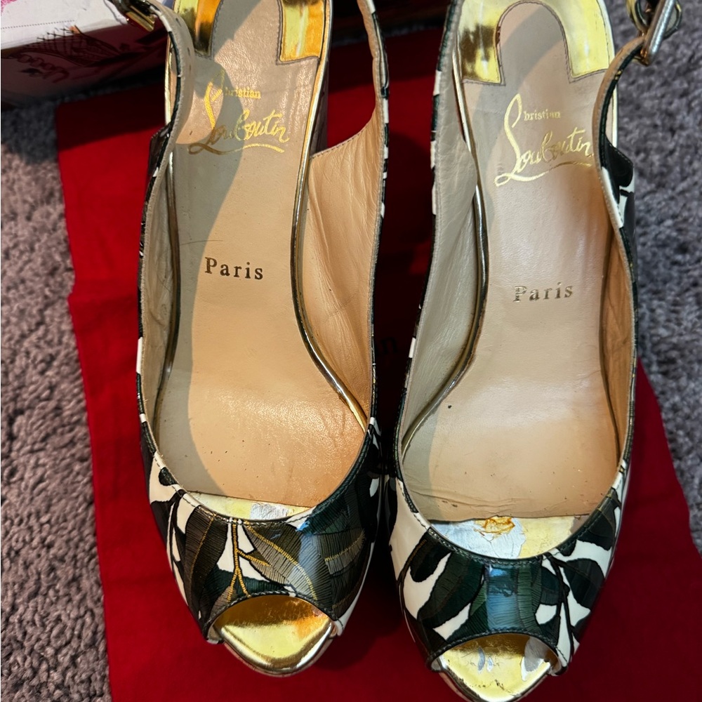 Christian Louboutin Dona Anna  Camouflage Platform Slingbacks